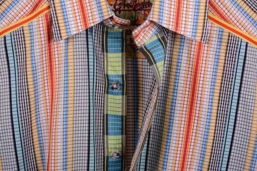 Robert Graham Multicolor Striped Check 100% Cotton Button Down Casual Shirt M - Picture 4 of 10