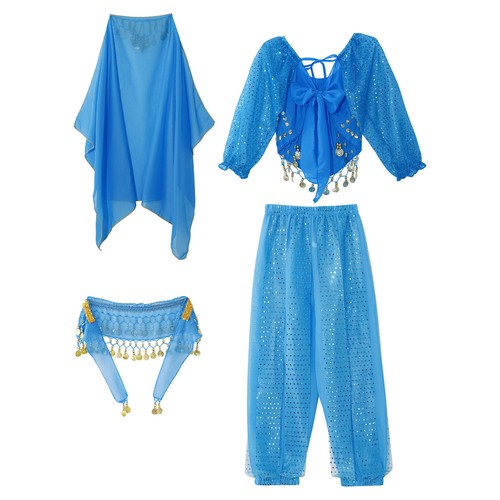 Kids Girls Costume Carnival Outfits Halloween Dancewear Cosplay Headwear Party - Picture 6 of 41