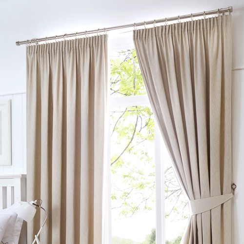 Fusion DIJON Natural Beige - Blackout Pencil Pleat Curtains, Tiebacks & Cushions - Bild 6 von 24