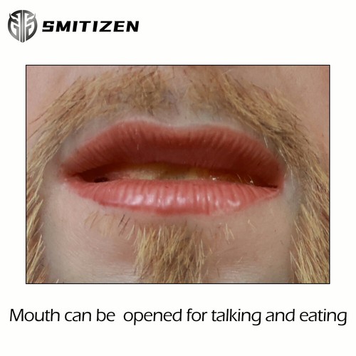 Smitizen realistische Silikonverkleidung menschliche Haut Kopfmaske mit Haaren und Bart - Bild 5 von 10
