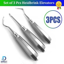 3 Pcs Dental Root Elevators HEIDBRINK Oral Surgery PDL Luxating Elevator INSTUMA