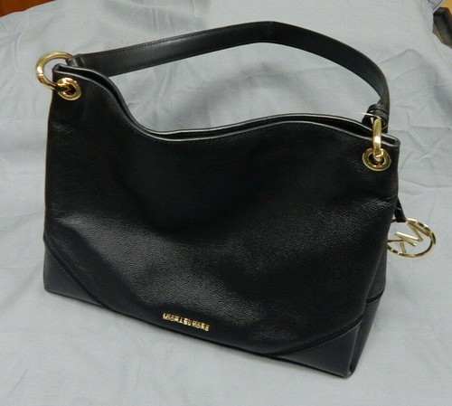 Michael Kors Leather purse Nicole Black Large Shoulder ret: $398 NEW Unused mint - Picture 1 of 10