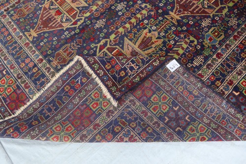 Antique 6x10 ft Vintage Flower Pot Design Terracotta Rug, Afghan Handmade Rugs - Picture 13 of 15