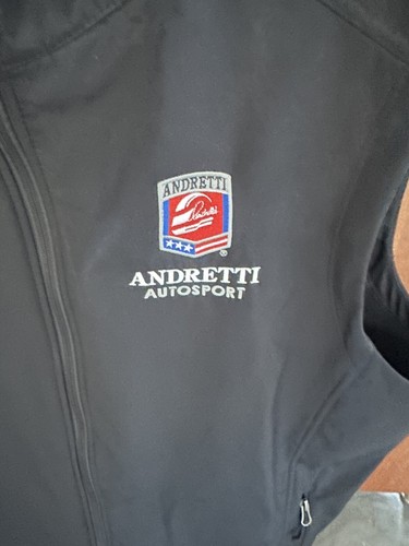 Andretti Indycar Race J325 Mens XL Sleeveless Soft Shell Full Zip Vest Black - Picture 3 of 6