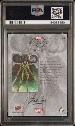 2022 Upper Deck Marvel Unbound Hela Canvas 210/299 #65 PSA 10 - Picture 2 of 2