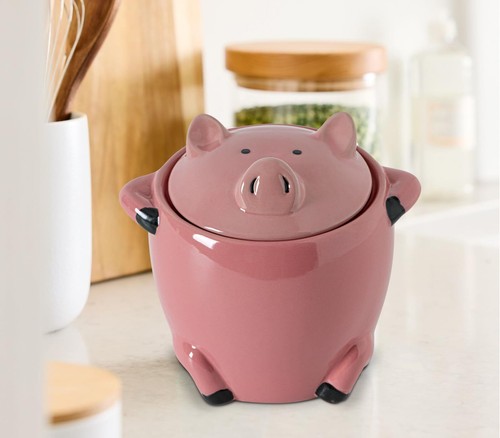 Ceramic Bacon Grease Saver With Strainer Pig Shaped Bacon Grease Container Fo... - Picture 2 of 7