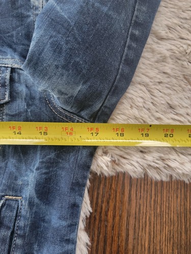 Denim Jacket Womens Acid Wash Y2K 90s Tie Dye Bleached Size Medium Boho Jean - Bild 9 von 16