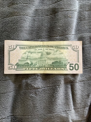 $50 fancy serial number bill High Serial Number With Five Of A Kind 44444313 - Picture 2 of 2