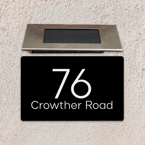 Personalised Floating House Number Sign Plaques Address Sign with Solar Light UK - Picture 41 of 62