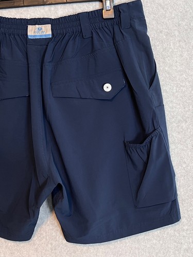 MOSSY OAK Fishing Hydroplex Shorts Men XLARGE Blue Polyester Stretch w/ Pockets - Picture 8 of 13
