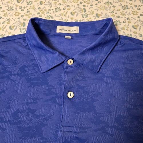 Peter Millar Polo S/S Shirt Herren Erwachsene Large blau Camouflage Golf Sommer Komfort - Bild 5 von 18