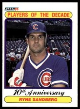 1990 Fleer Baseball Card Ryne Sandberg Chicago Cubs #625