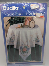 NEW Vintage Bucilla Special Ed. Table Topper Rose Trellis Counted Cross Stitch