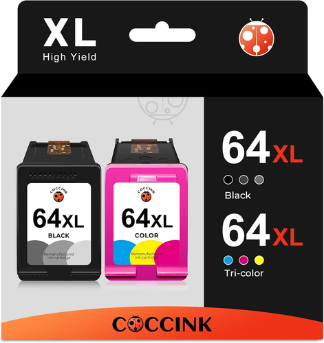 COCCINK 64XL Ink Cartridge Replacement for HP Envy Inspire 7255E 7955E 7958E - Picture 9 of 12