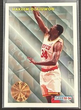 1993-94 NBA Fleer League Leader #225 Hakeem Olajuwon - Rockets