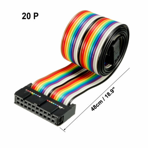 3pcs Ruban multicolore IDC 20 broches fil télévision souple 48cm 2.54mm - Imagen 2 de 5