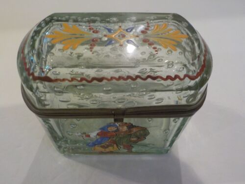 Bohemian Enameled Art Glass Sugar Casket / Box, c. 1890 - Picture 3 of 11