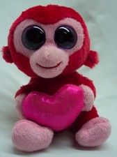 TY Beanie Boos CHARMING THE RED MONKEY W/ PINK HEART 5" Plush STUFFED ANIMAL TOY