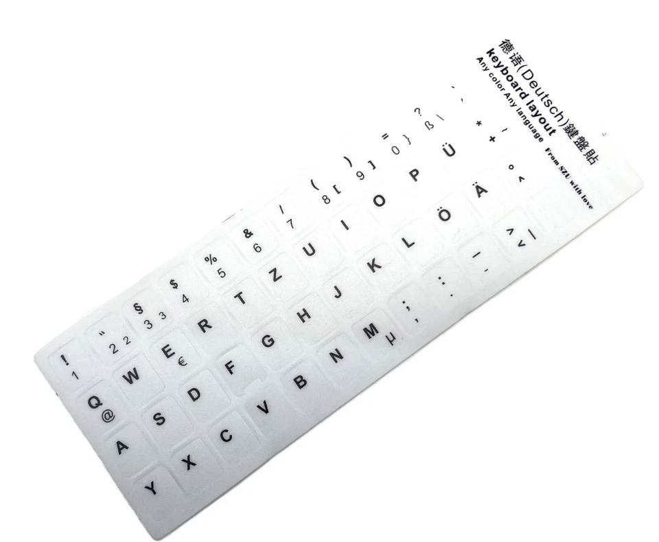 DEUTSCHE 48 Tasten Weiß Tastaturaufkleber Aufkleber für Notebook, PC Computer - Bild 4 von 4