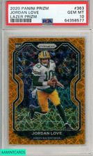 2020 PANINI PRIZM JORDAN LOVE #363 LAZER PRIZM PSA 10 GEM MT RC ROOKIE