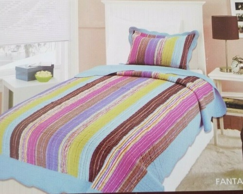 2 pc Melange Fantasia Twin XL Quilt and Sham Set NIP - Picture 5 of 12