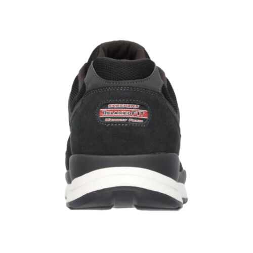 Zapatillas informales SKECHERS para hombre calce relajado vuelo directo negro rojo - Imagen 3 de 6