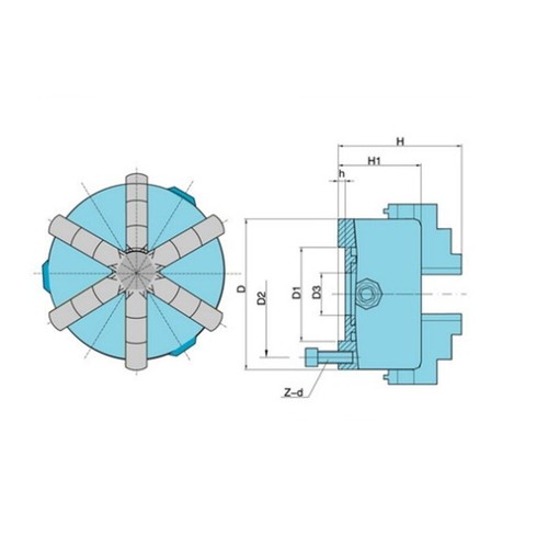 Mandril de torno de metal K13-125 5 pulgadas 6 mordazas autocentrado hierro fundido para máquina herramienta - Imagen 19 de 19
