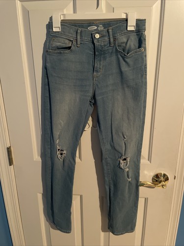 Old Navy Blue Karate Slim Jeans Adjustable Waist boys Size 12 Gently Used - Picture 1 of 5