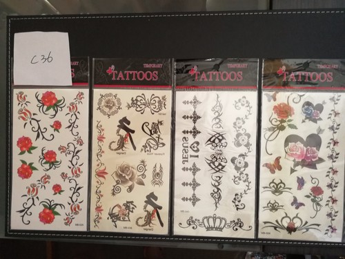 4x TEMPORARY TATTOO Costume Party Body Art Fake tattoo Stickers (20.5cmx10cm) - Imagen 18 de 18