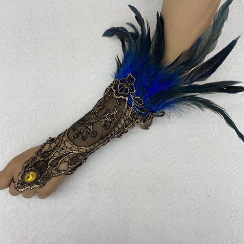 Gestickte Spitzenhandschuhe Mit Federn Fäustlinge Hand- Und Fußhandschu → - Bild 10 von 22