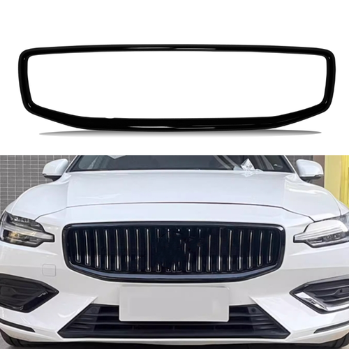 For 2019-2024 Volvo V60 Front Grille Inserts Cover Trim Decor Frame Gloss Black - Picture 2 of 7