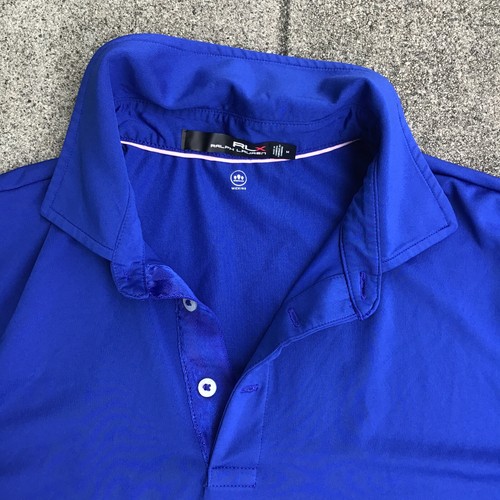 RLX Ralph Lauren Polo Shirt Blue Wicking Men Medium Golf - Picture 3 of 10
