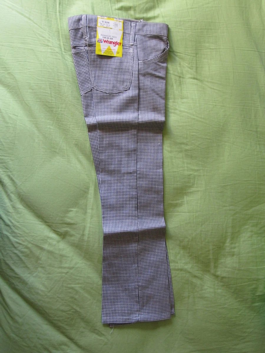 70s Vintage Wrangler Houndstooth Pattern 11 Slim Pants Boys/Girls Hippy Cute