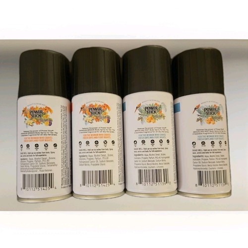 NEW Lot Of 4: Power Stick Body Spray- 2 Paradise Breeze, 2 Brazilian Mist 3.5OZ - Picture 2 of 2
