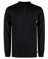 Men's Flame Resistant FR Shirt CAT2 7oz Cotton Two Tone Henley Workwear