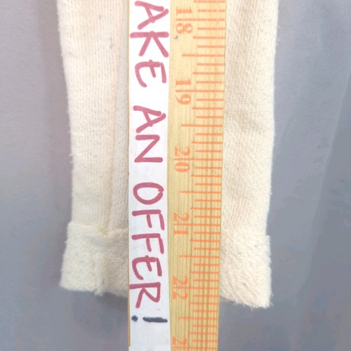 Mono B Open Front Longline Hoodie Cardigan Ivory Women’s Sz Large/XL Cotton - Picture 8 of 9