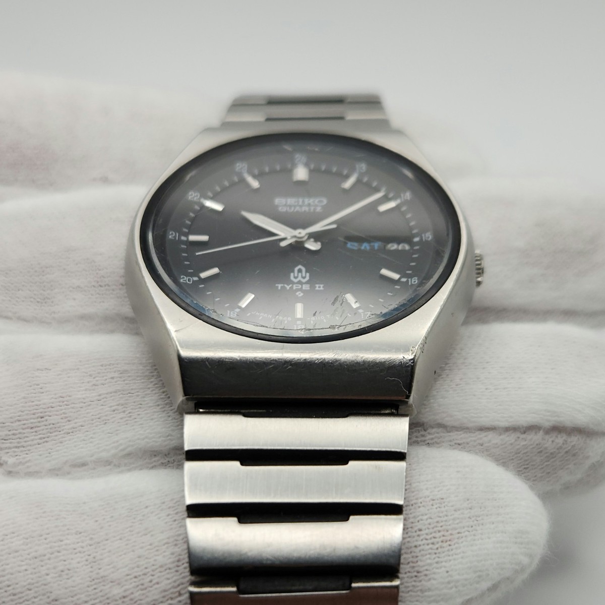 Seiko Type II Men's Vintage Silver Tone Day/Date Quartz