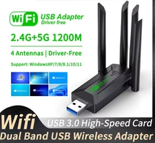 USB WIFI Adapter 3.0 1200Mbps 2.4G 5G Dual Band Network Card USB Wifi Dongle US