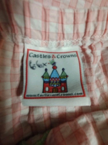 Castle & Crowns Pink Seersucker Frog Shirt & Boutique Cotton Shorts Girl's 5 & 6 - Picture 12 of 15