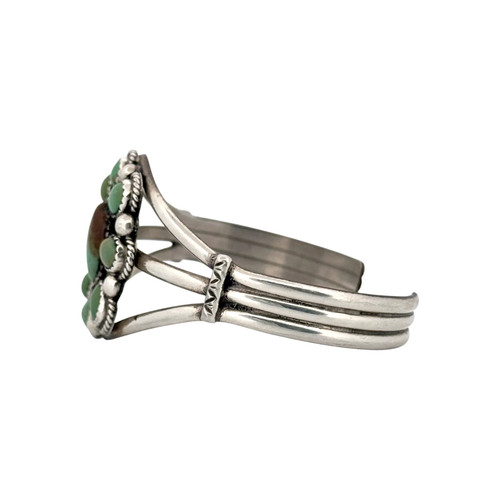 Phillip Yazzie, Bracelet, Green Kingman Turquoise, Navajo, 7” - Picture 2 of 4