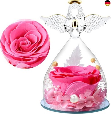 Ewige Rose Engel Geschenke für Mama, Ewige Rose im Glas Engel Figur Geschenke 