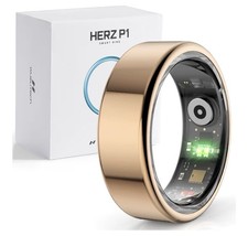 Herz P1 Gold Smart Ring Size 7 Health Monitor Titanium