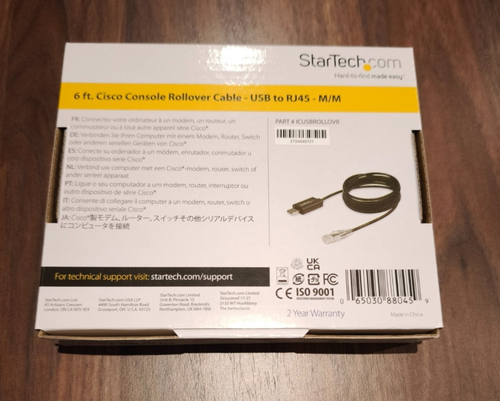 Startech.Com 6 Fuß/1,8 m Cisco USB Konsolenkabel USB auf Rj45 Rollover Kabel schwarz - Bild 2 von 2