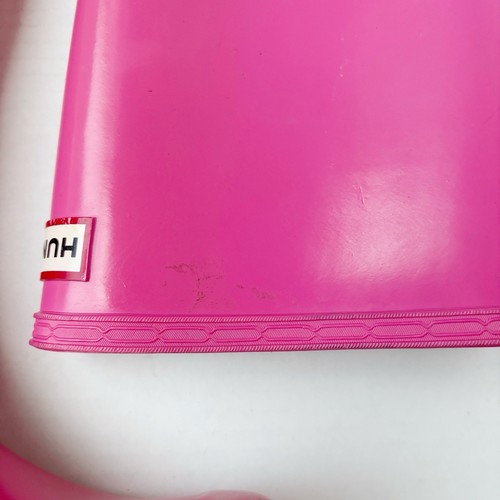 Hunter Original Alto Brillo Rosa Brillante Impermeable Exterior Botas de Lluvia Talla 5 - Imagen 3 de 6
