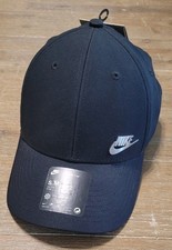 Nike Dri-FIT Club Cap Structured Metal Logo Black Silver Size S/M FB5371-010 Hat