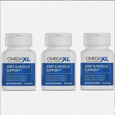3Pack Omega XL 60 Capsules-Green Lipped Mussel Omega-3 Joint Relief Supplement