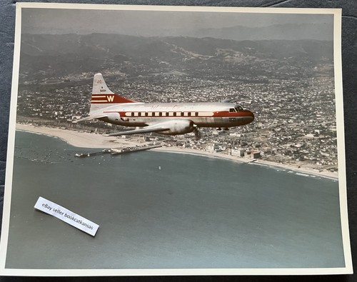Western Airlines Flugzeug Vintage 8x10" Aviation Airlines Geschichte Archiv Foto