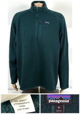 Patagonia Better Sweater Men’s Size XL Green 1/4 Zipper Long Sleeve STY 25523