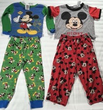 Lot of 2 Pair Vintage Disney MICKEY MOUSE 2 Piece Pajama Sets Both Size 3T
