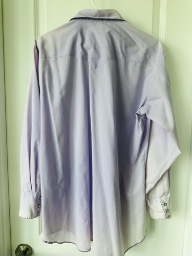 Vintage Men’s Western Shirt 16.5 33 H Bar C Ranch Wear Pearl Snap Purple - Picture 8 of 8